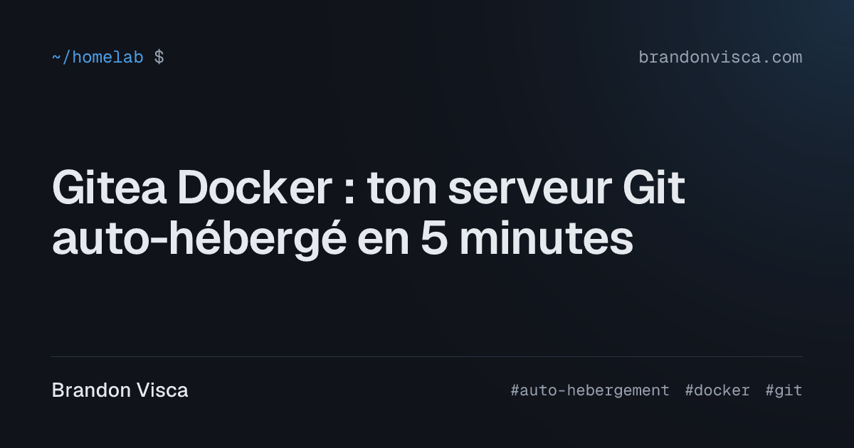 Gitea Docker : ton serveur Git auto-hébergé en 5 minutes | Brandon Visca