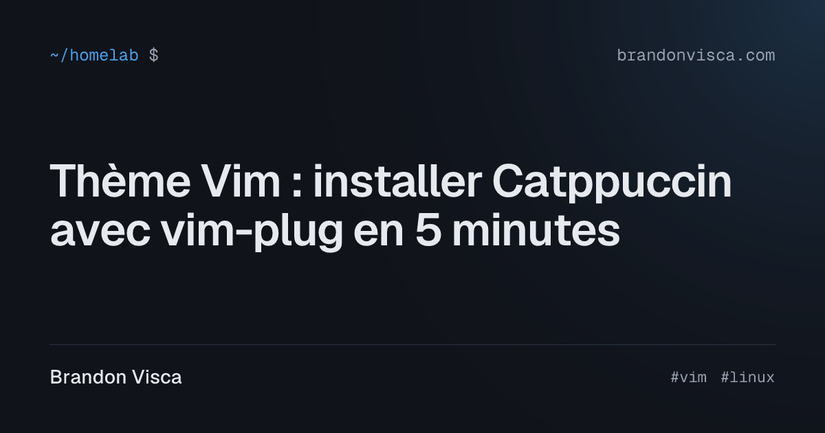 Thème Vim : installer Catppuccin avec vim-plug en 5 minutes | Brandon Visca