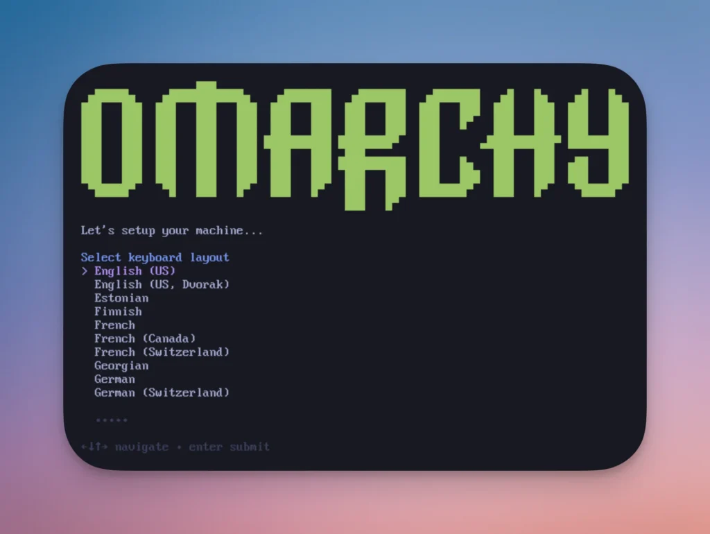 Interface de configuration de clavier